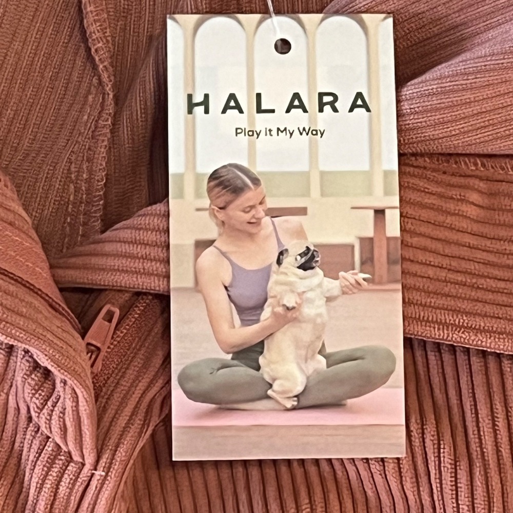 NWT Halara Corduroy Casual Pants Womens XL Pink Mid Rise Zipper Pocket - Picture 8 of 11